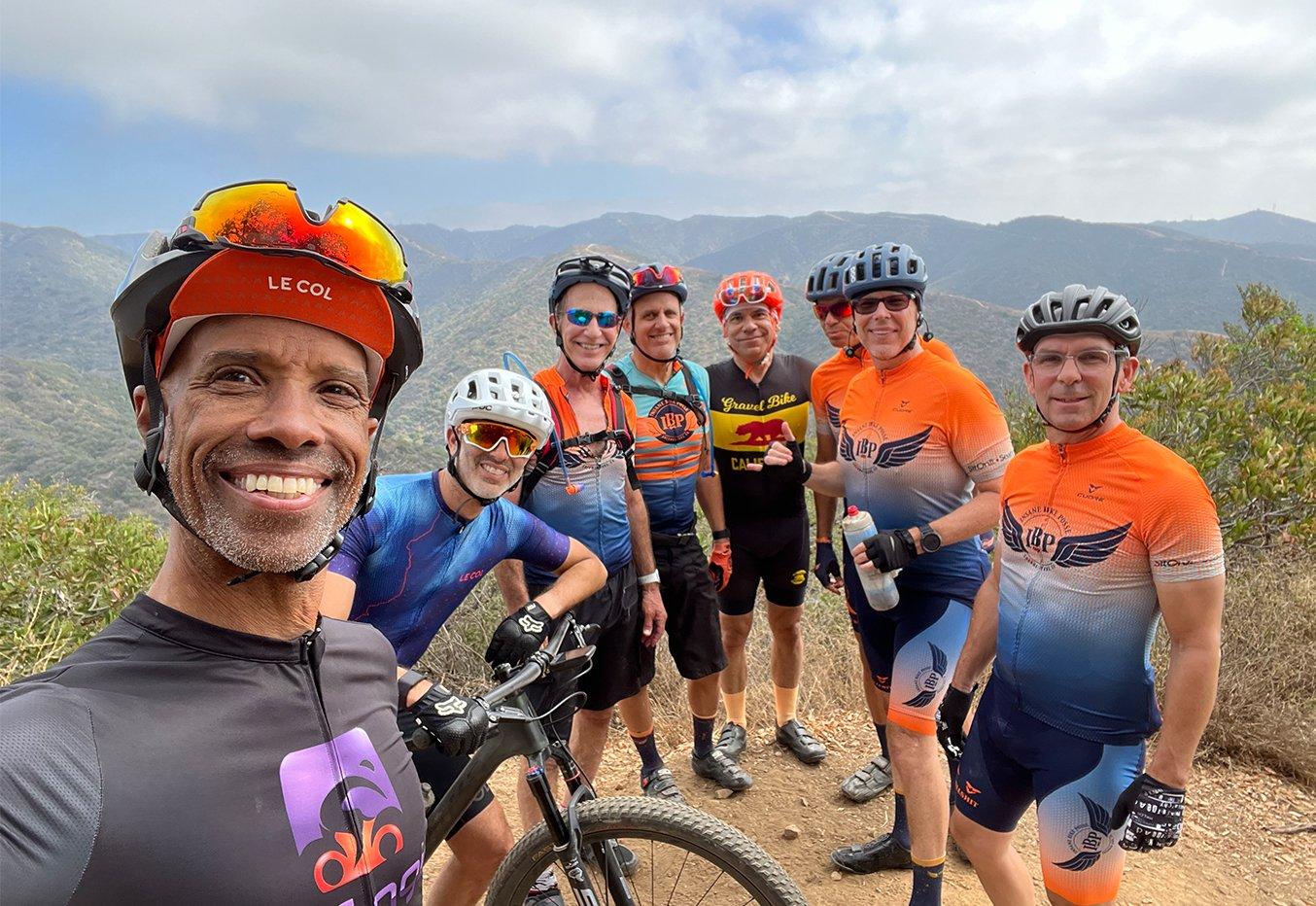 Victor Boyce with biking group