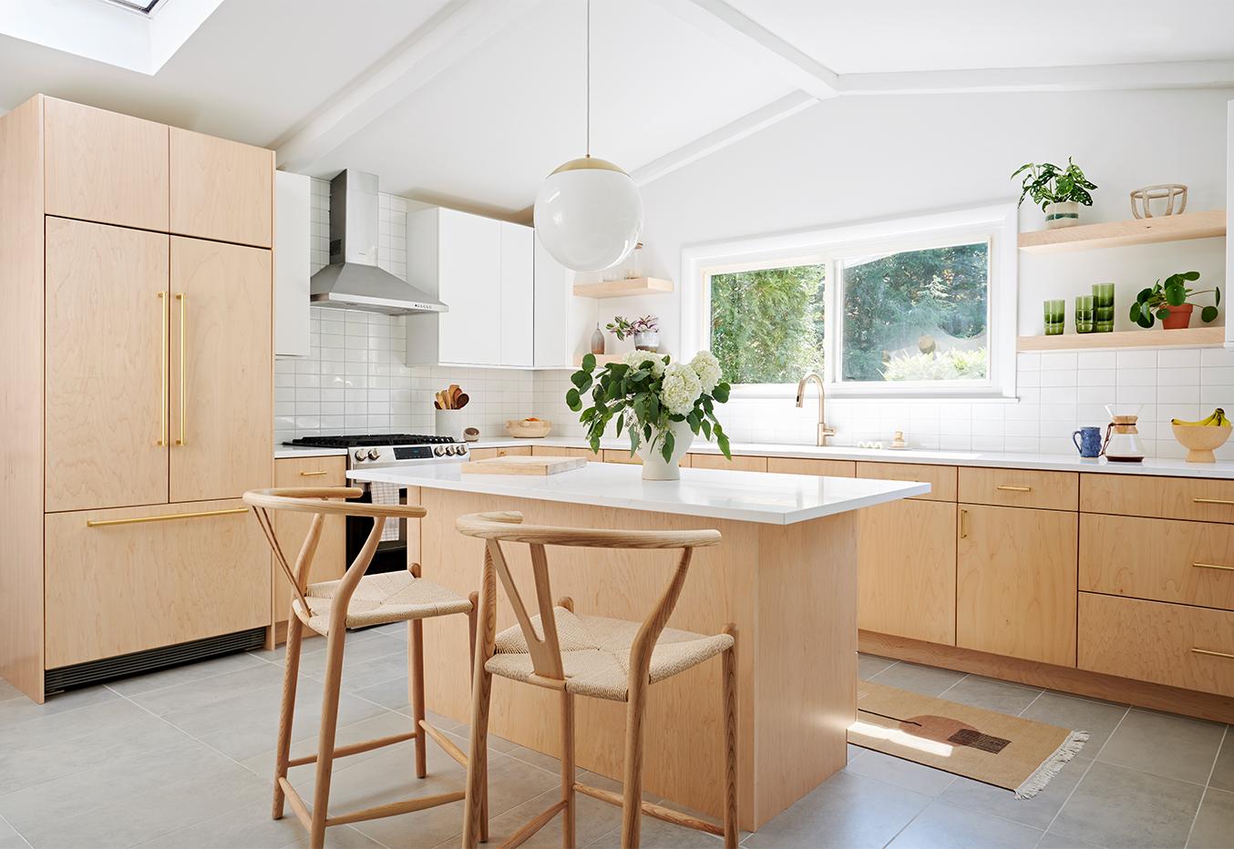 light wooden spacious kitchen