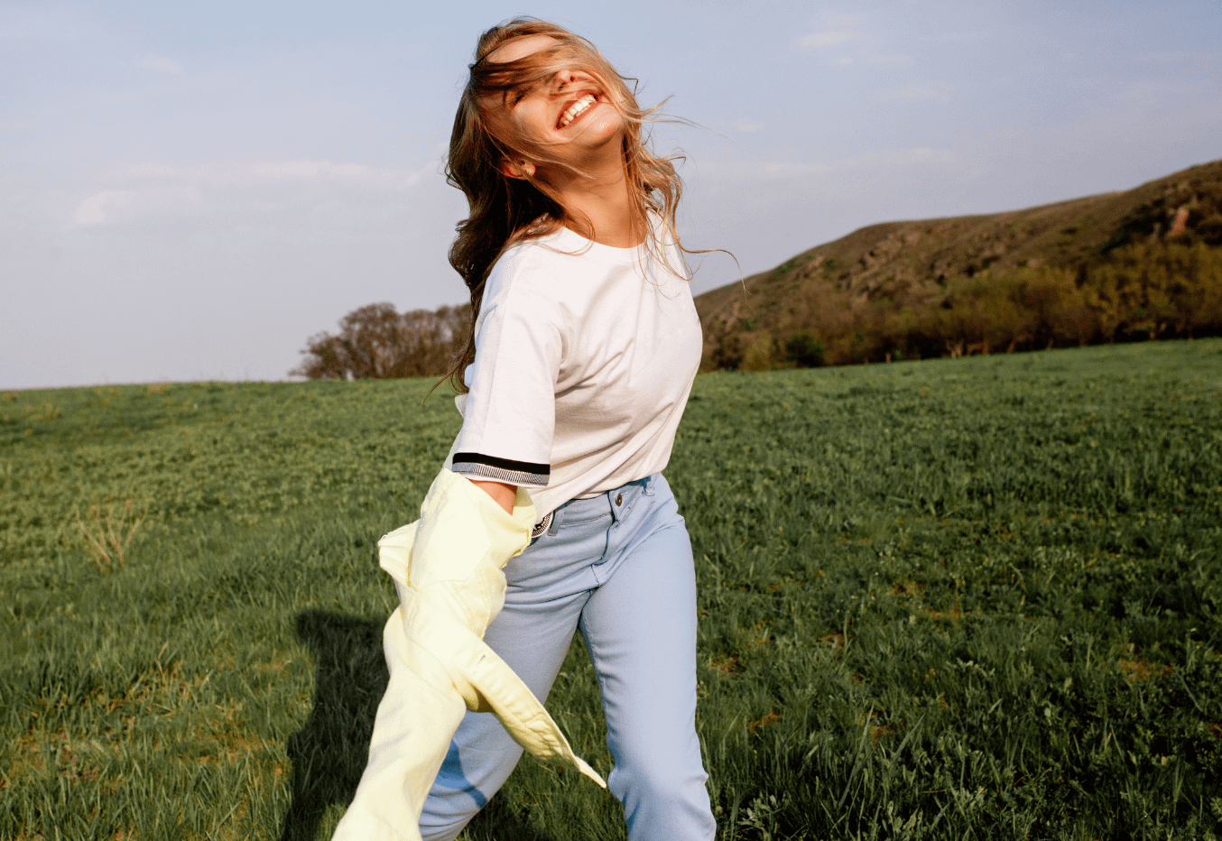 smiling woman self care, mental health