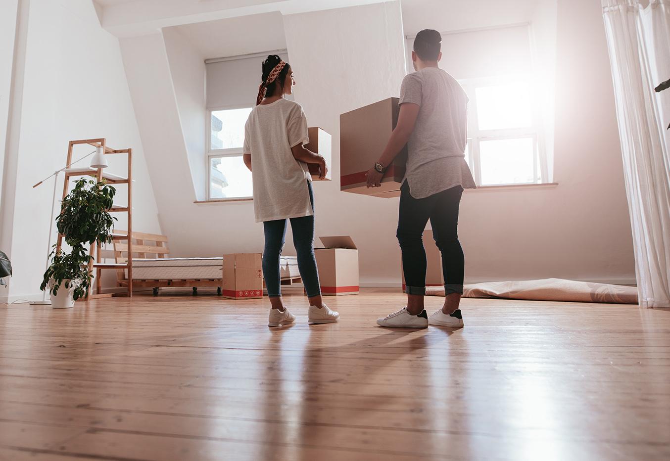 couple in new home